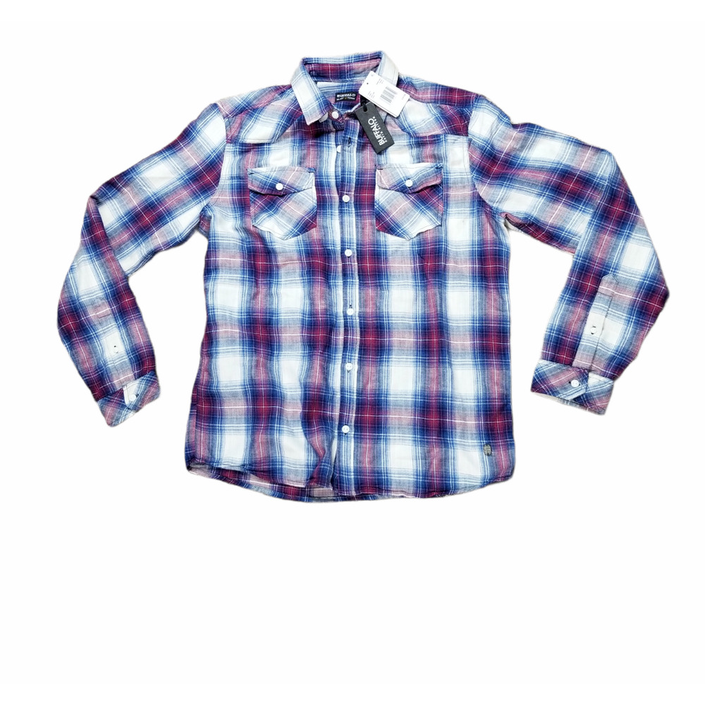 Buffalo David Bitton Men's Long Sleeve Plaid Button Small